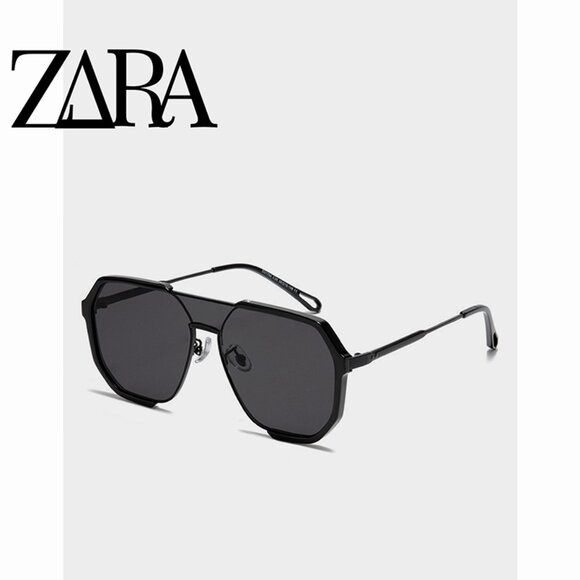Black Frame Brown Sunglasses Large Frame Black Lens Sun Protection Sunglasses